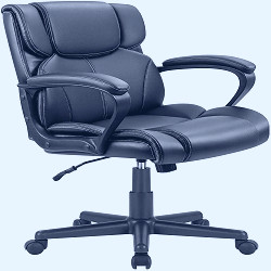 Lacoo Mid-Back Faux Leather Ergonomic Executive Office Desk Chair, Black -  Walmart.com
